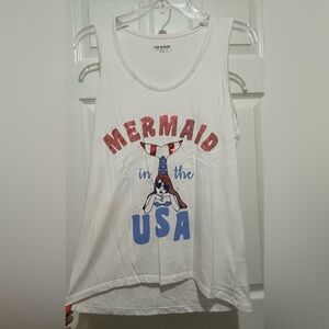 Joe Boxer ‘Mermaid In The USA’ White tank